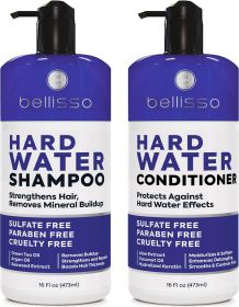 Hard Water Shampoo and Conditioner Set Sulfate Free Hair Care Products for Women and Men Moisturizing Treatment with Chelating Properties for a D