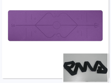 Non Slip TPE Yoga Mat Position Line Beginner (option: Dark purple set)