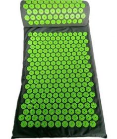 Acupuncture Yoga Cushion Massage Cushion and Pillow (option: A green-Set)
