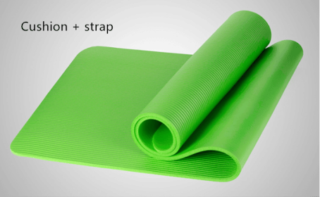 Eco-friendly NBR Yoga Mat (option: Green With straps-183x61)