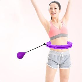 Fitness Ring Adjustable Sport Hoops Abdominal Thin Waist Exercise Detachable Massage Fitness Hoops Gym Home Training Weight Loss (option: Purple-24 knots)