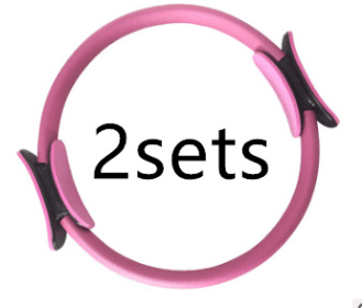 Yoga Fitness Pilates Ring Women Girls Circle Magic Dual Exercise Home Gym Workout Sports Lose Weight Body Resistance (option: Pink2sets)