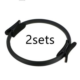 Yoga Fitness Pilates Ring Women Girls Circle Magic Dual Exercise Home Gym Workout Sports Lose Weight Body Resistance (option: Black2sets)
