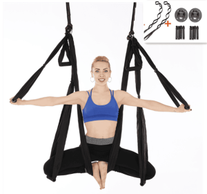 Anti Gravity Yoga Hammock (option: Black with Hangers straps)