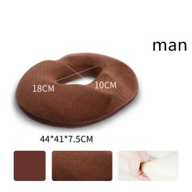 Seat Cushion Pillow for Office Memory Foam (option: Coffee-Velvet-Man)
