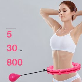 Fitness Ring Adjustable Sport Hoops Abdominal Thin Waist Exercise Detachable Massage Fitness Hoops Gym Home Training Weight Loss (option: Pink-24 knots)
