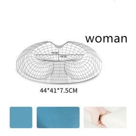 Seat Cushion Pillow for Office Memory Foam (option: Blue-Grid-Woman)