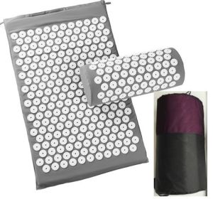 Acupuncture Yoga Cushion Massage Cushion and Pillow (option: Grey-Set)