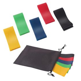 5 Level Resistance Rubber Bands Yoga Training Elastic Bands (option: Black-Bag)