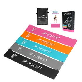 Yoga Resistance Rubber Bands Indoor Outdoor Fitness Equipment 0.35mm-1.1mm Pilates Sport Training Workout Elastic Bands (option: 5 colors setA)