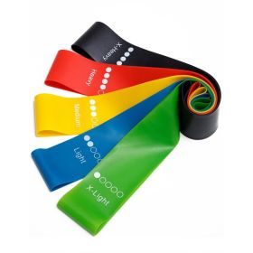 Yoga Resistance Rubber Bands Indoor Outdoor Fitness Equipment 0.35mm-1.1mm Pilates Sport Training Workout Elastic Bands (option: 5 color set)