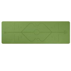 Non Slip TPE Yoga Mat Position Line Beginner (option: Bamboo cyan)