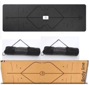 Non Slip TPE Yoga Mat Position Line Beginner (option: Logo2set)