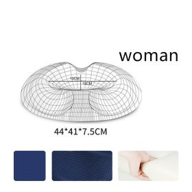 Seat Cushion Pillow for Office Memory Foam (option: Navy Blue-Grid-Woman)