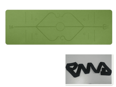 Non Slip TPE Yoga Mat Position Line Beginner (option: Bamboo cyan set)