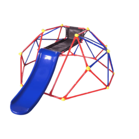 XCF007 6 Foot Dome Climber With 1.2 Meter Slide For Climbers Over 3 Years Old With Rock Climbing (option: Blue and red)
