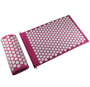 Acupuncture Yoga Cushion Massage Cushion and Pillow (option: Pink-Set)