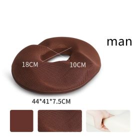 Seat Cushion Pillow for Office Memory Foam (option: Coffee-Grid-Man)