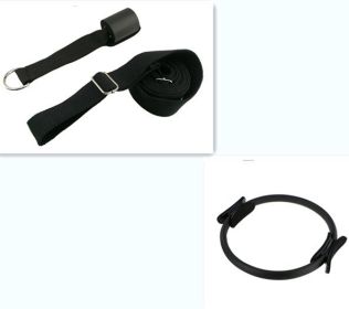 Yoga Fitness Pilates Ring Women Girls Circle Magic Dual Exercise Home Gym Workout Sports Lose Weight Body Resistance (option: Black set)