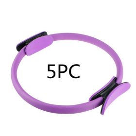 Yoga Fitness Pilates Ring Women Girls Circle Magic Dual Exercise Home Gym Workout Sports Lose Weight Body Resistance (option: Purple 5PC)